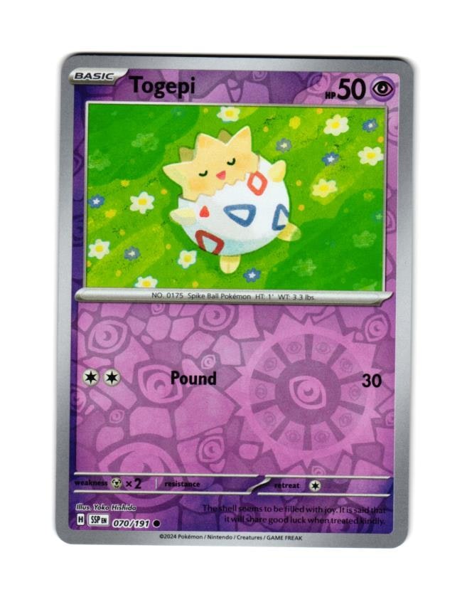 Togepi Reverse Holo Common 071/191 Surging Sparks Pokemon