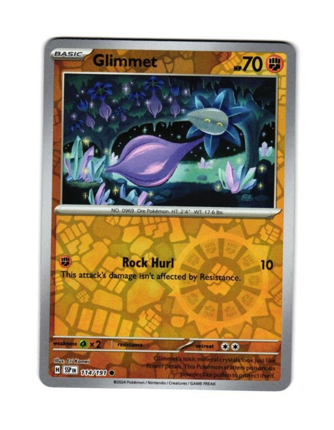 Glimmet Reverse Holo Common 114/191 Surging Sparks Pokemon