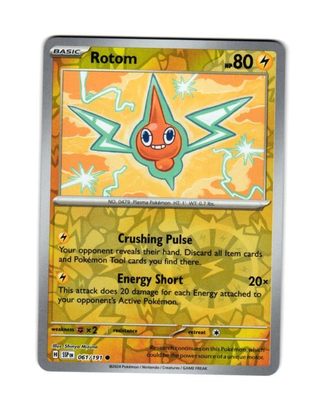 Rotom Reverse Holo Uncommon 061/191 Surging Sparks Pokemon