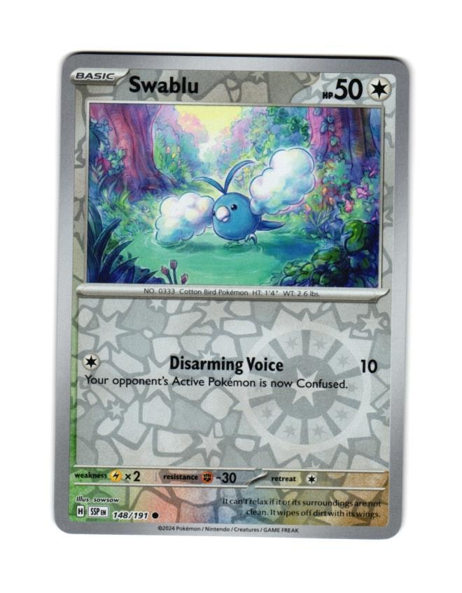 Swablu Reverse Holo Common 148/191 Surging Sparks Pokemon