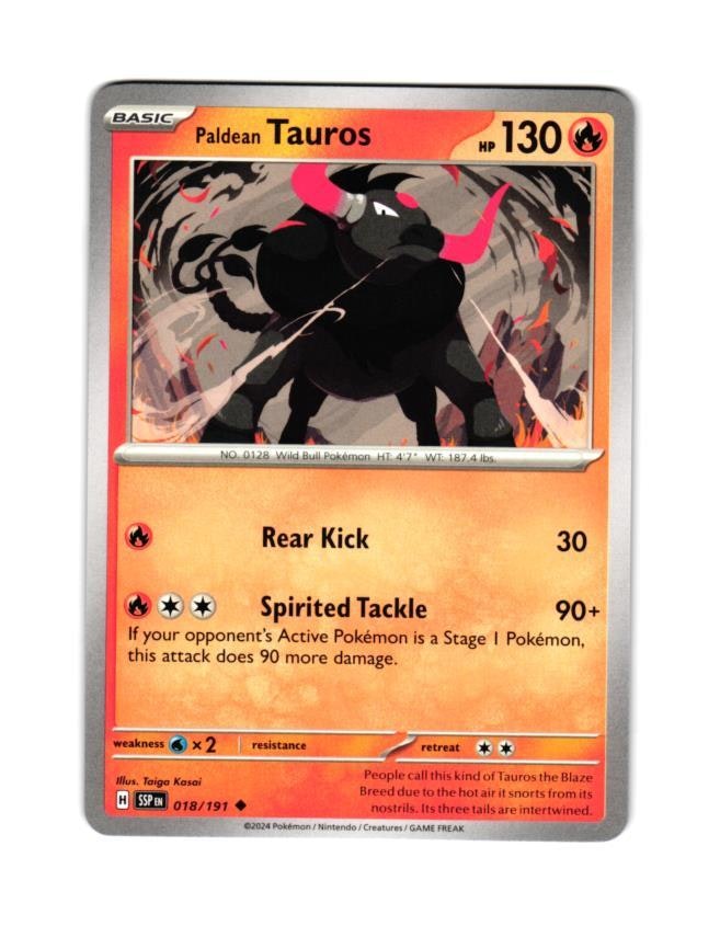 Paldean Tauros Uncommon 018/191 Surging Sparks Pokemon