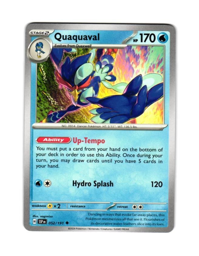 Quaquaval Uncommon 052/191 Surging Sparks Pokemon