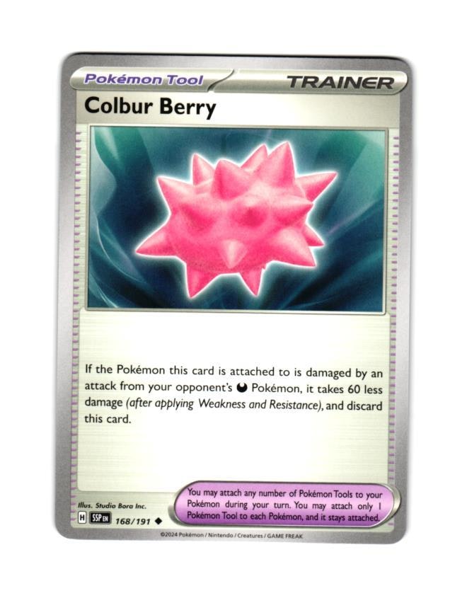 Colbur Berry Uncommon 168/191 Surging Sparks Pokemon