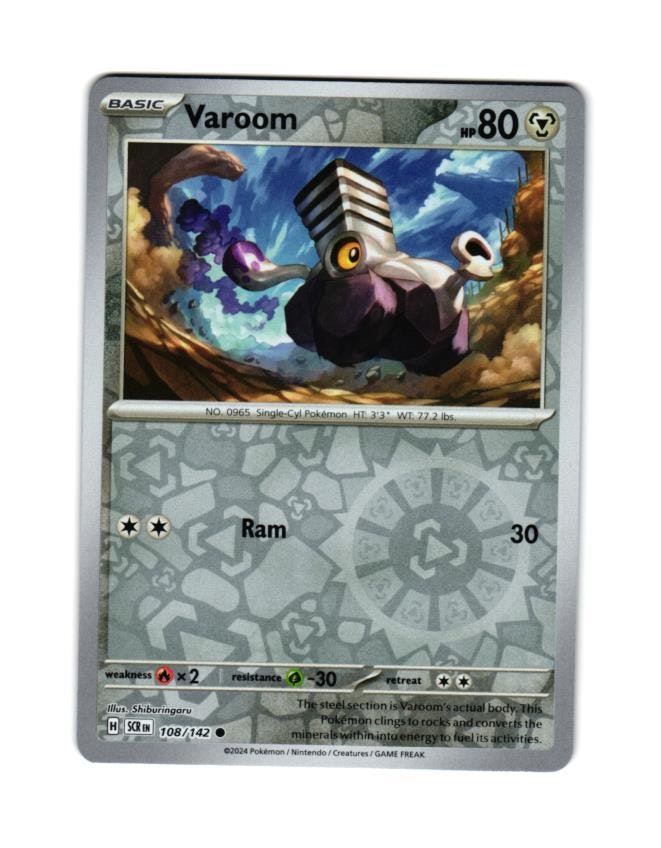 Varoom Reverse Holo Common 108/142 Stellar Crown Pokemon