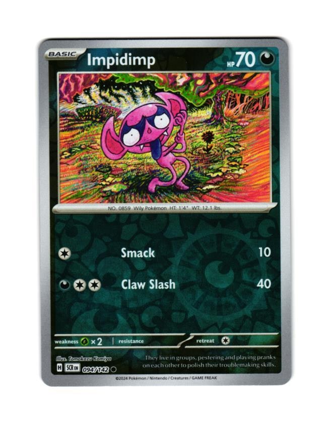 Impidimp Reverse Holo Common 094/142 Stellar Crown Pokemon