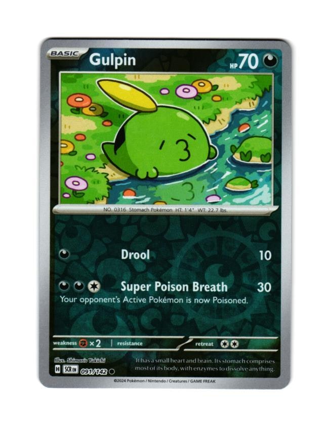 Gulpin Reverse Holo Common 91/142 Stellar Crown Pokemon