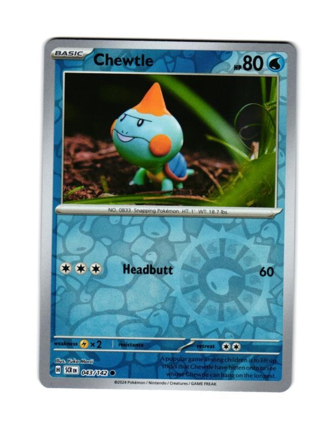 Chewtle Reverse Holo Common 043/142 Stellar Crown Pokemon