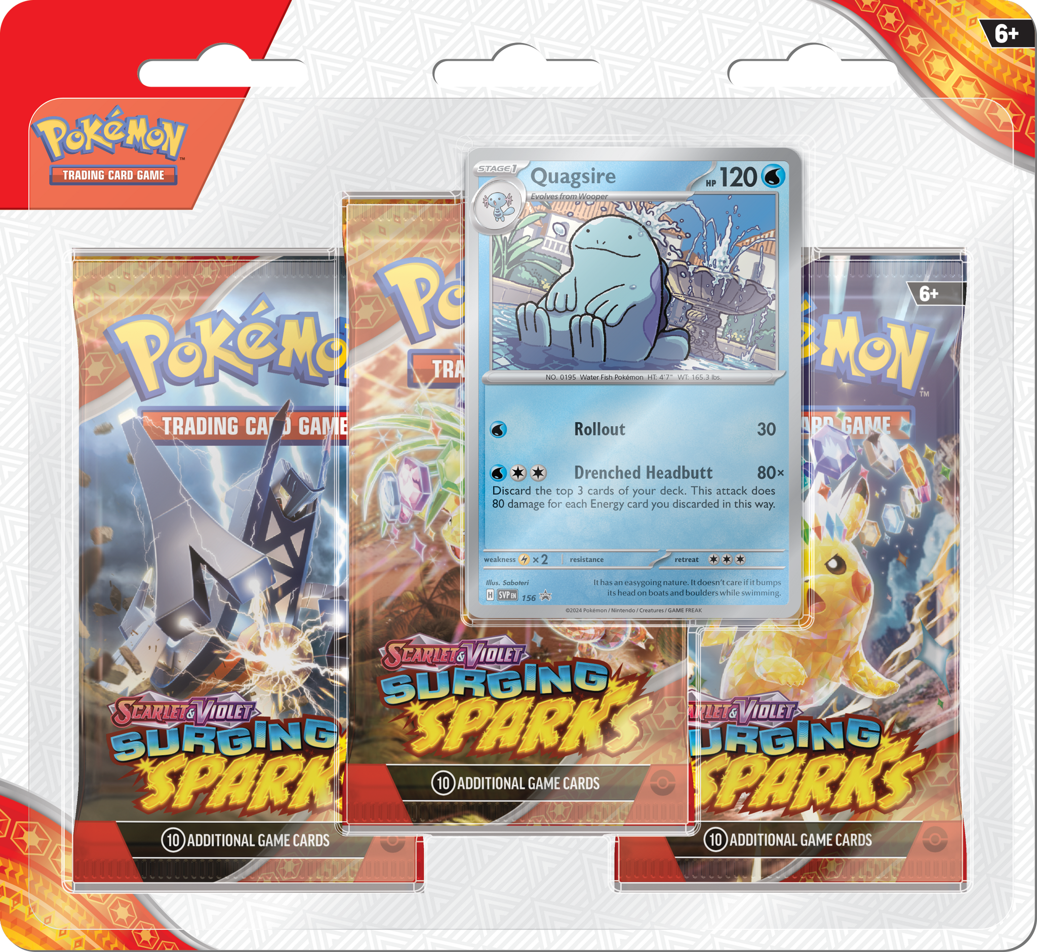Surging Sparks 3-Pack Booster Blister Pokémon