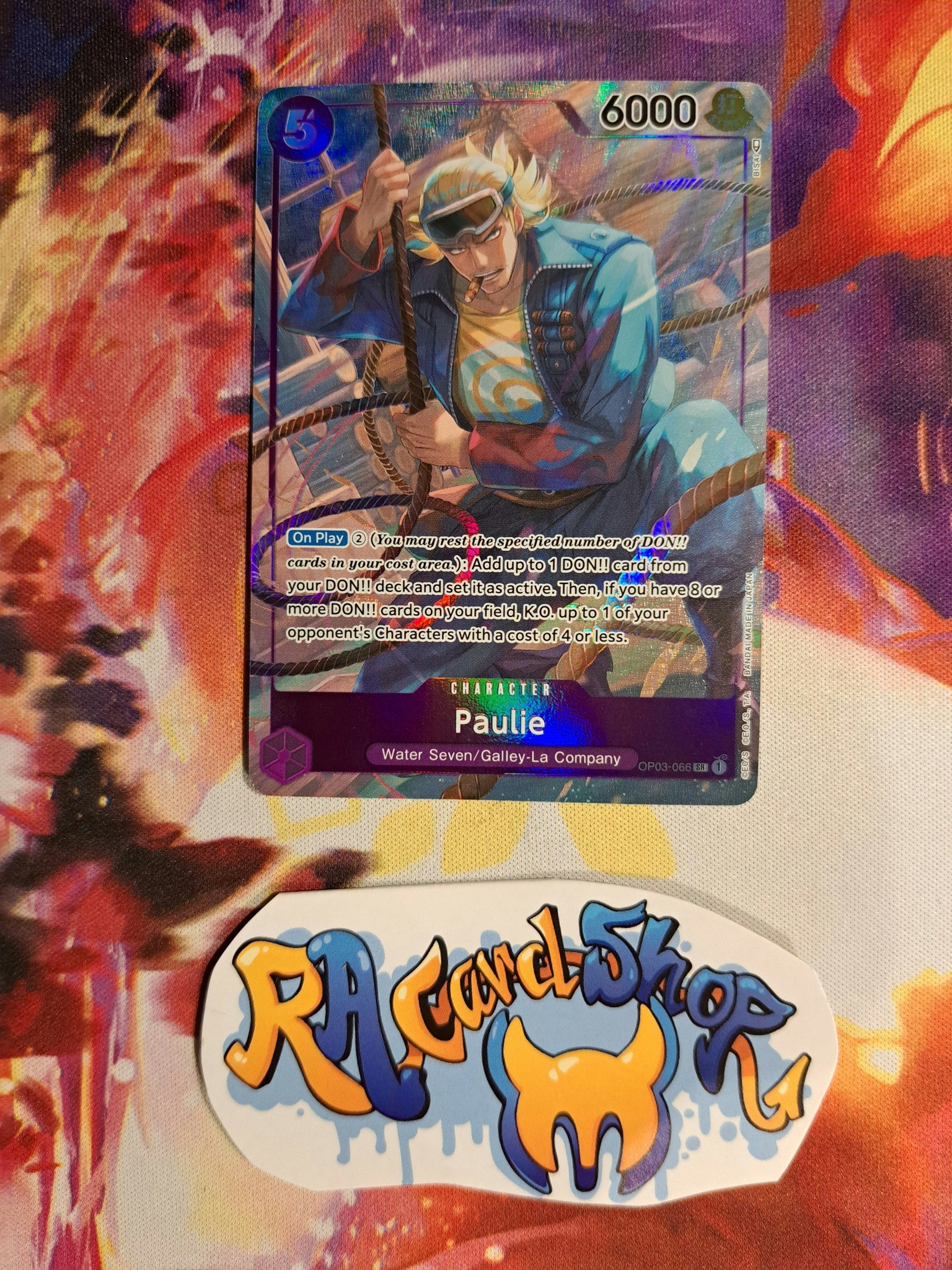 Paulie Super Rare Alternative Art OP03-066 Pillar of Strenght One Piece Card Game