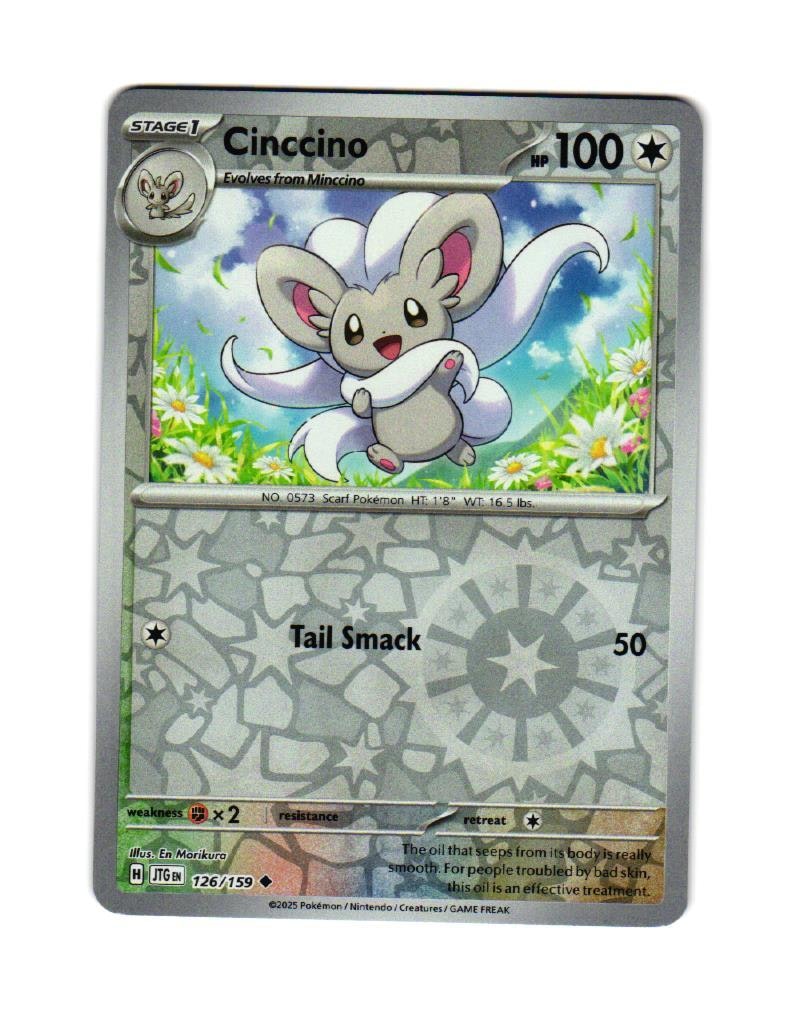 Cinccino Reverse Holo Uncommon 126/159 Journey Together Pokemon