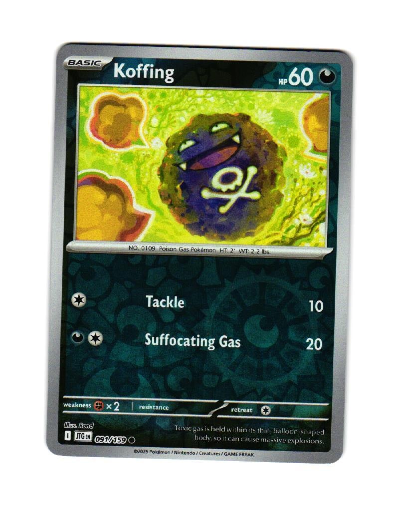 Koffing Reverse Holo Common 091/159 Journey Together Pokemon