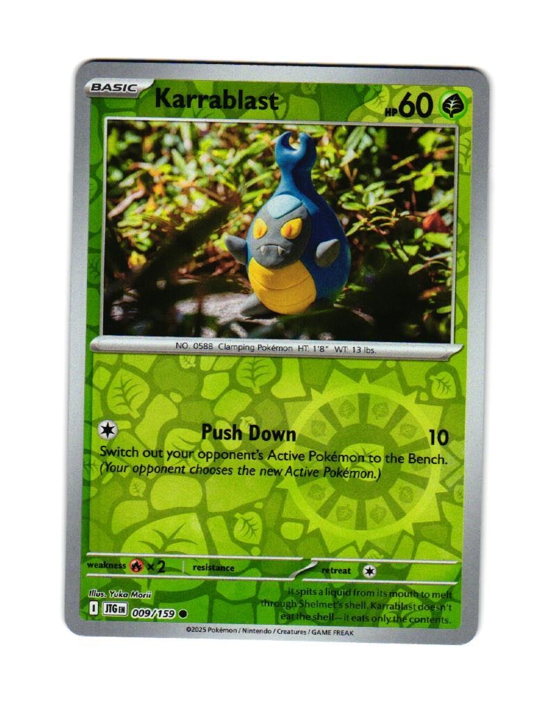 Karrablast Reverse Holo Common 009/159 Journey Together Pokemon