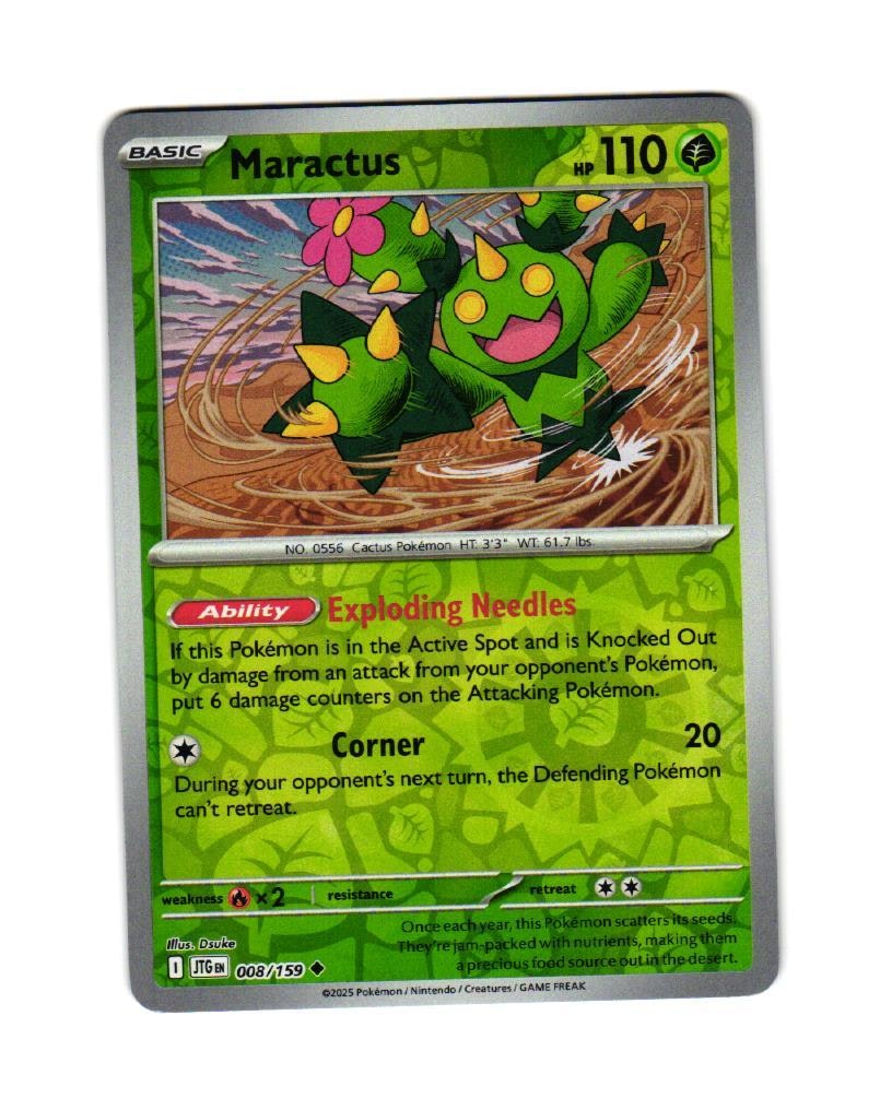 Maractus Reverse Holo Uncommon 008/159 Journey Together Pokemon