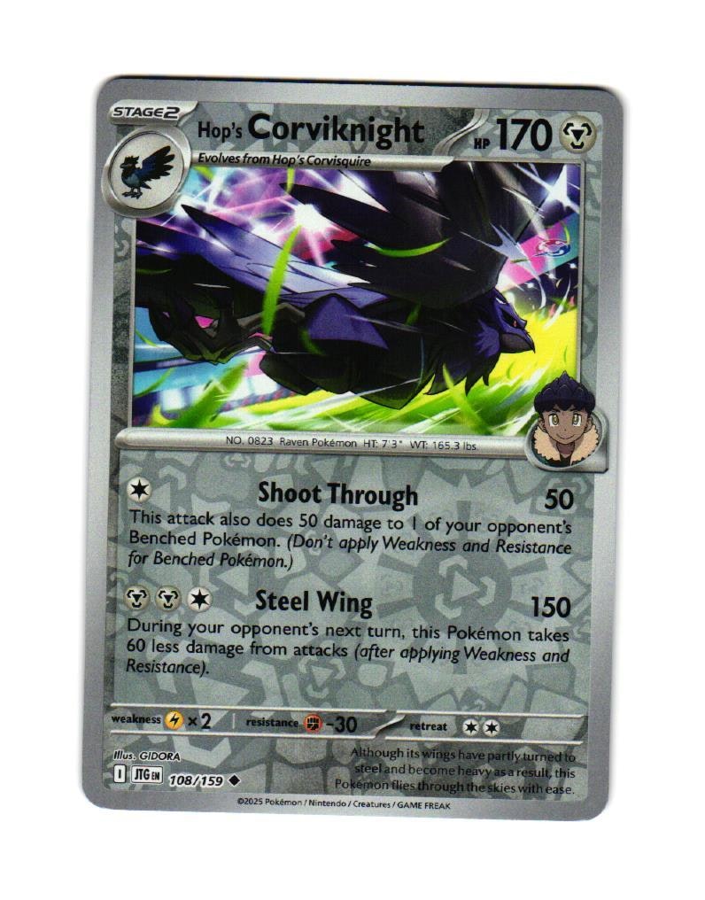 Hops Corviknight Reverse Holo Uncommon 108/159 Journey Together Pokemon