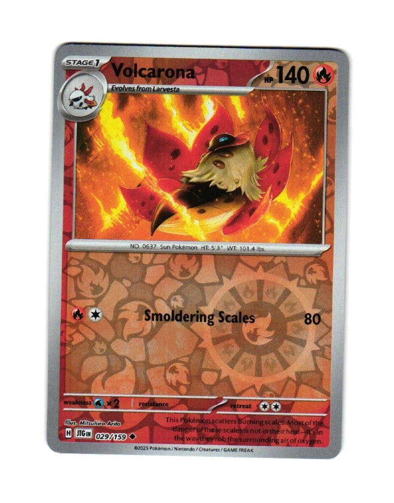 Volcorona Reverse Holo Uncommon 029/159 Journey Together Pokemon