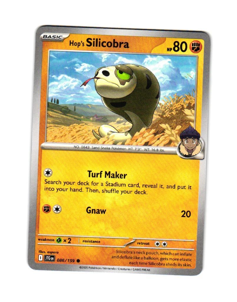 Hops Silicobra Common 086/159 Journey Together Pokemon