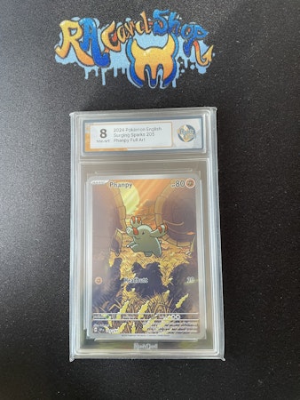 Phanpy Full Art 205 Surging Sparks Pokemon Graded Card 8 Rauk Card