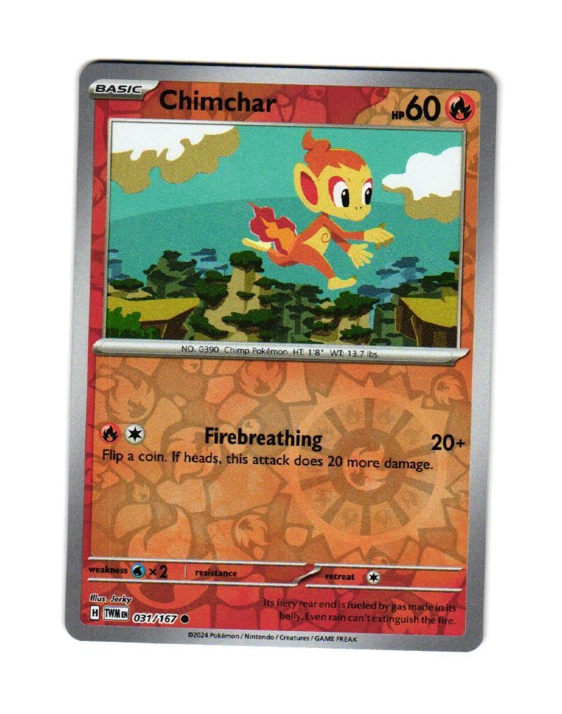 Chimchar Reverse Holo Common 031/167 Twilight Masquerade Pokemon