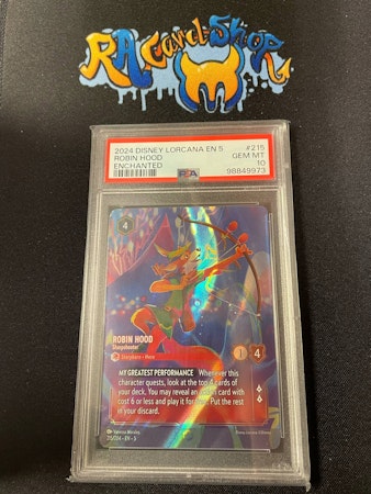 Robin Hood #215 Enchanted Disney Lorcana En 5 Graded Card 10 Psa