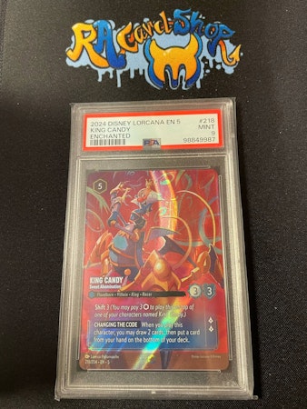 King Candy #218 Enchanted Disney Lorcana En 5 Graded Card 9 Psa
