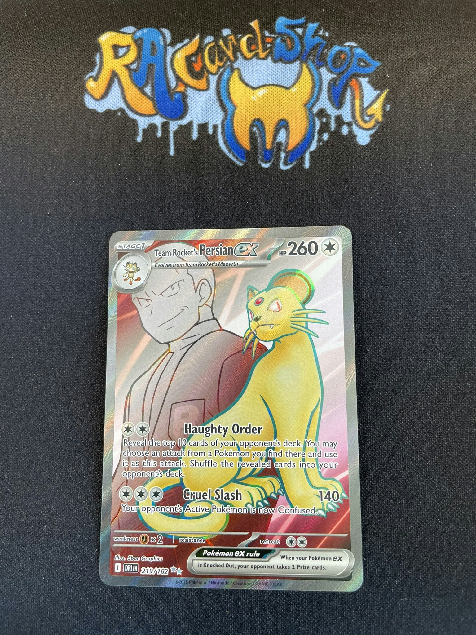 Team Rockets Persian ex Ultra Rare 219/182 Destined Rivals Pokemon
