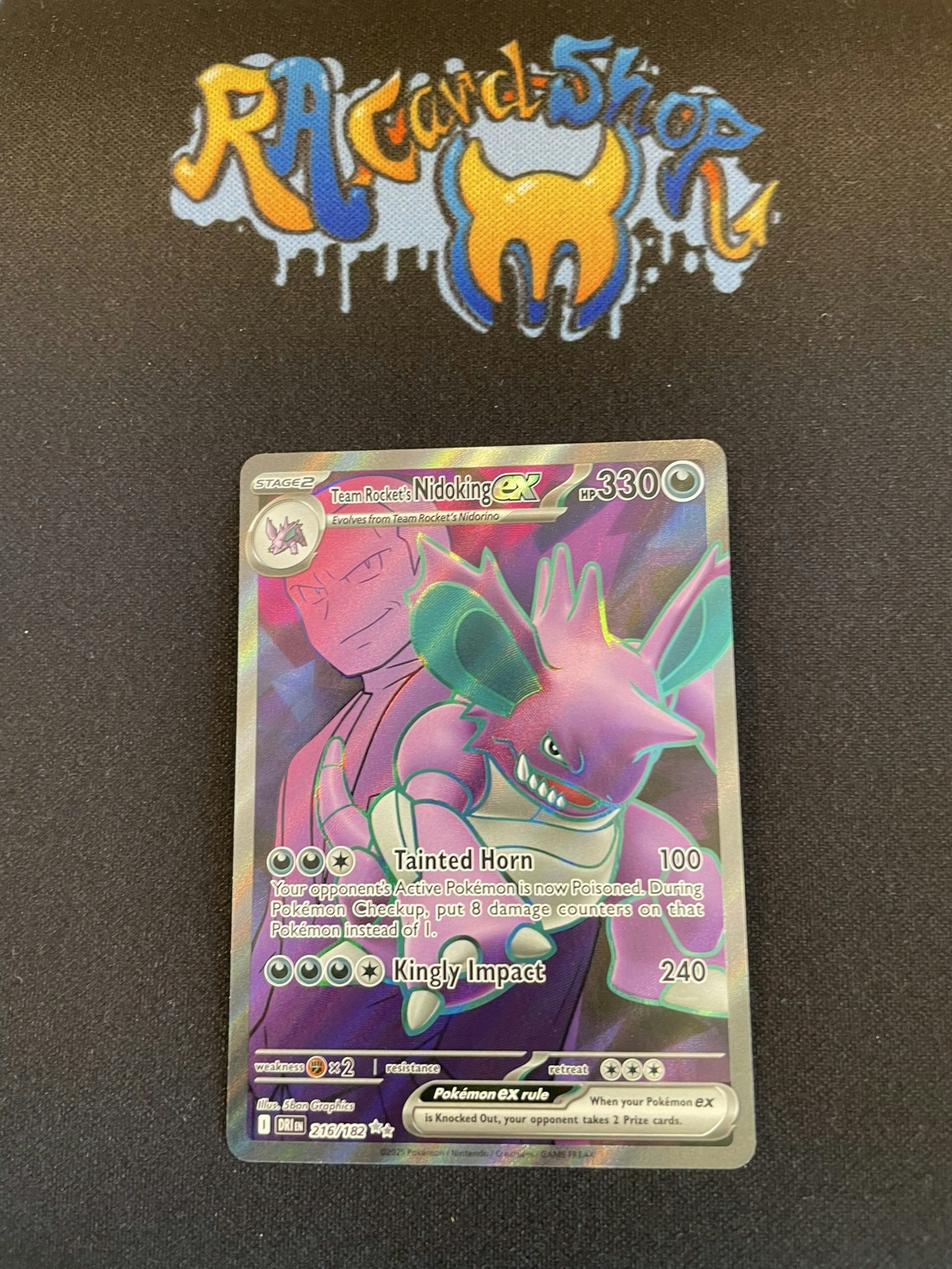 Team Rockets Nidoking ex Ultra Rare 216/182 Destined Rivals Pokemon