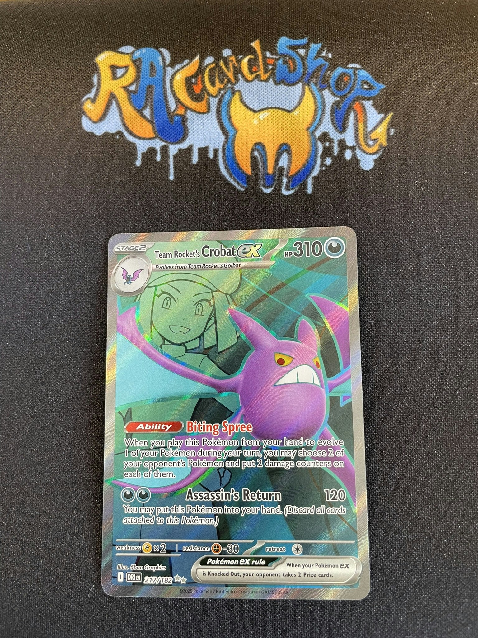 Team Rockets Crobat ex Ultra Rare 217/182 Destined Rivals Pokemon