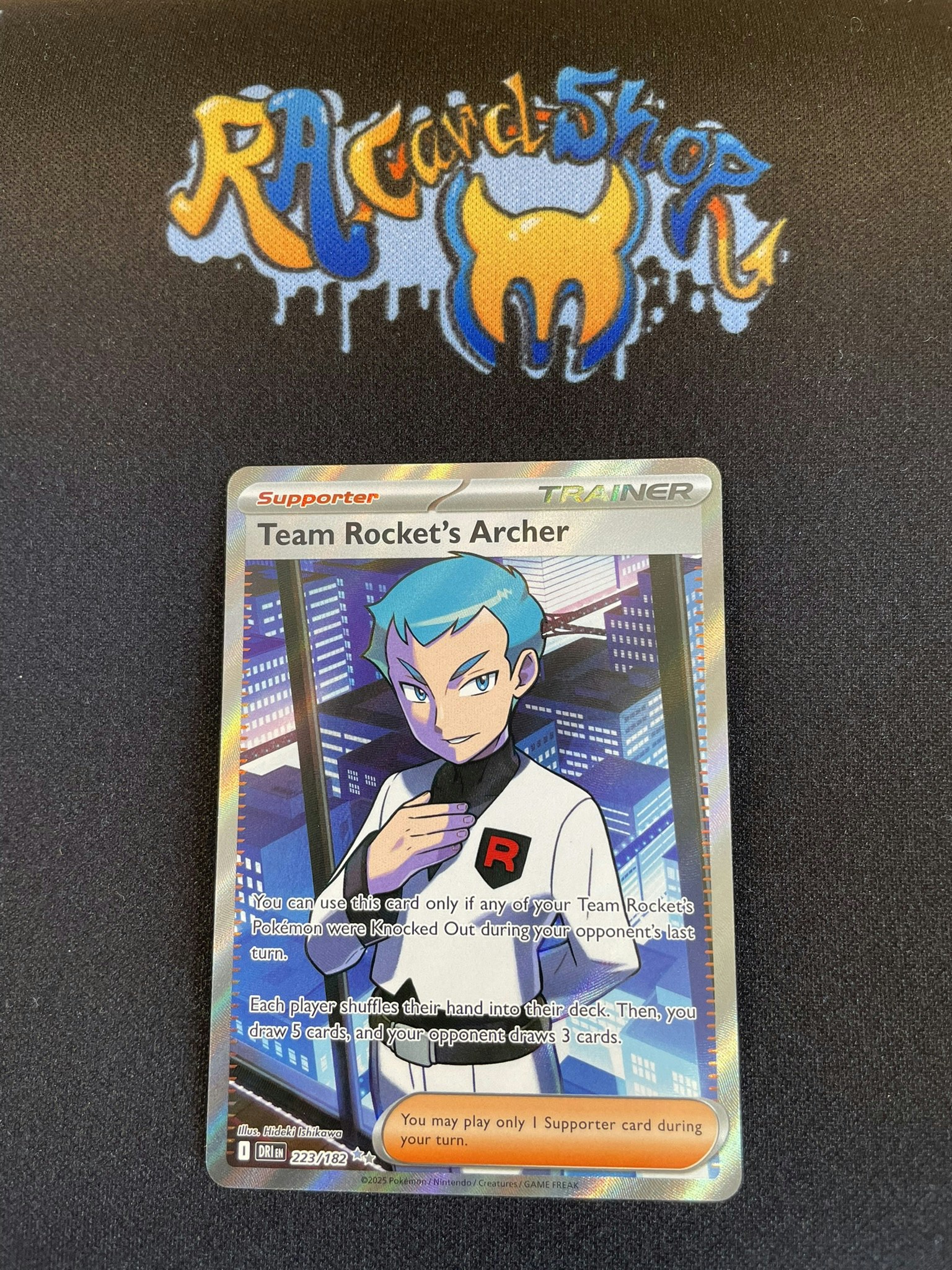 Team Rockets Archer Ultra Rare 223/182 Destined Rivals Pokemon
