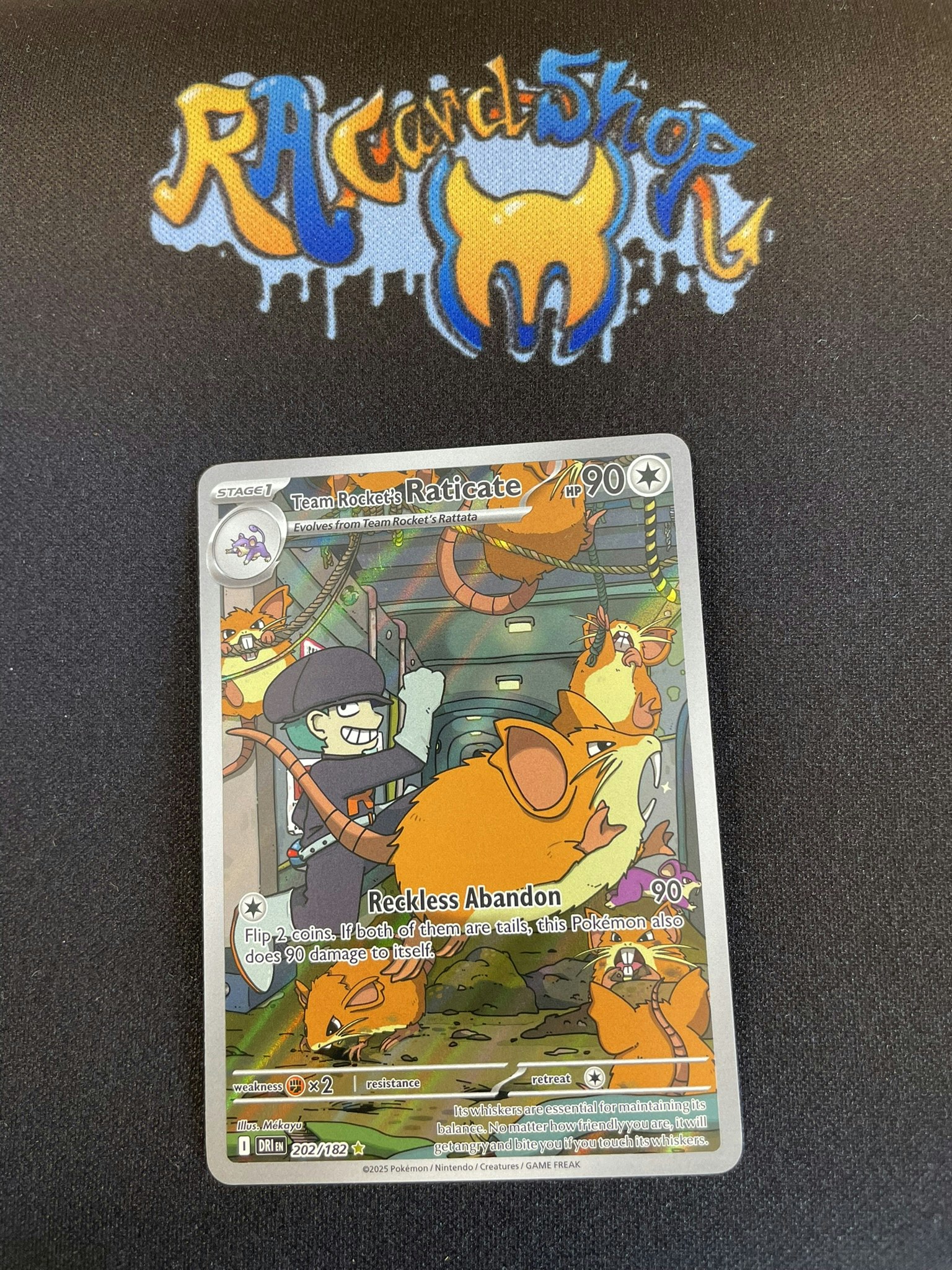 Team Rockets Raticate Illustration Rare 202/182 Destined Rivals Pokemon