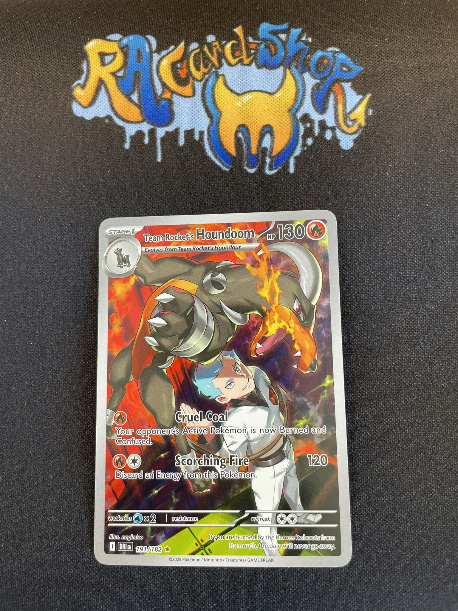 Team Rockets Houndoom Illustration Rare 191/182 Destined Rivals Pokemon