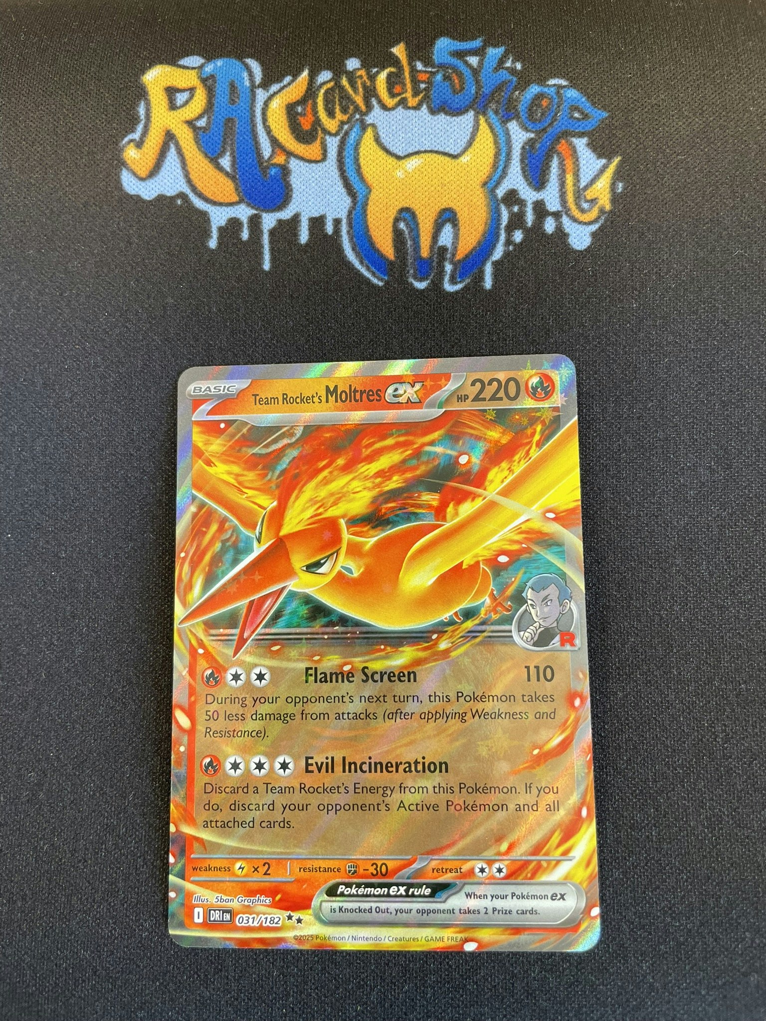 Team Rockets Moltres ex Double Rare 031/182 Destined Rivals Pokemon
