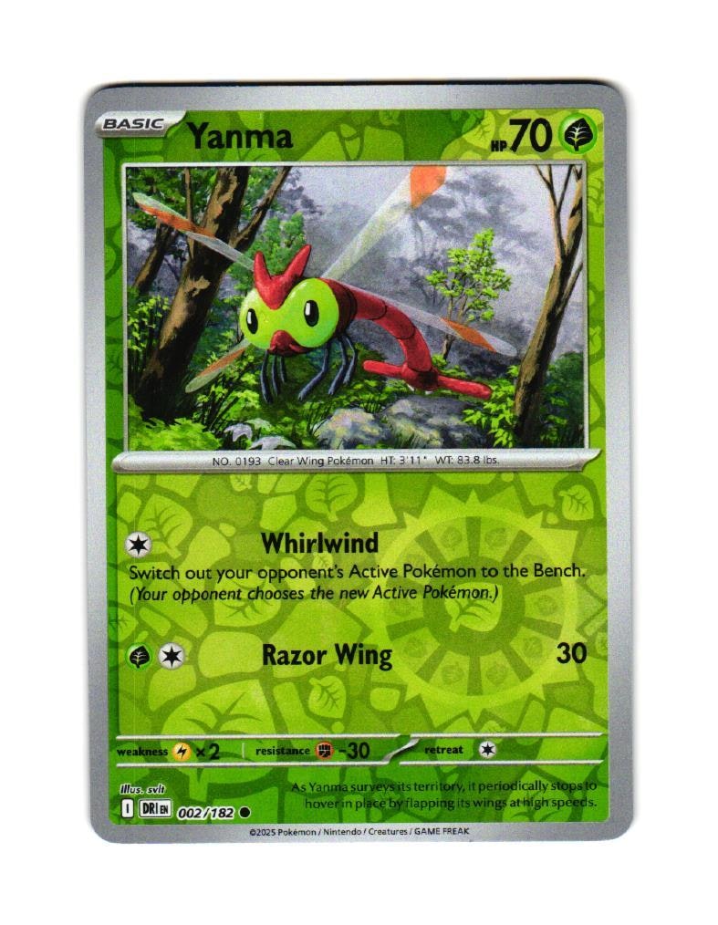 Yanma Reverse Holo Common 002/182 Destined Rivals Pokemon