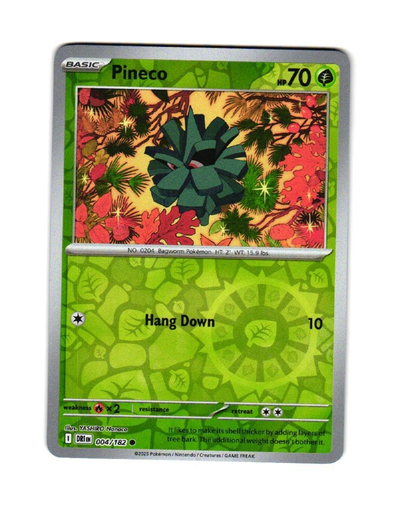 Pineco Reverse Holo Common 004/182 Destined Rivals Pokemon