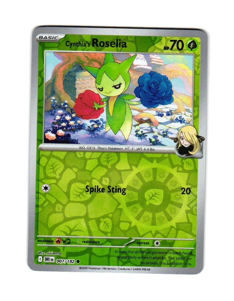 Cynthias Roselia Reverse Holo Common 007/182 Destined Rivals Pokemon