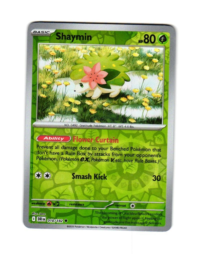 Shaymin Reverse Holo Uncommon 010/182 Destined Rivals Pokemon