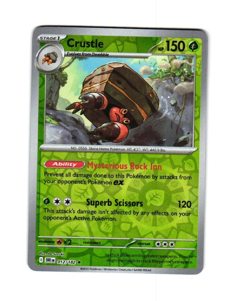 Crustle Reverse Holo Rare 012/182 Destined Rivals Pokemon