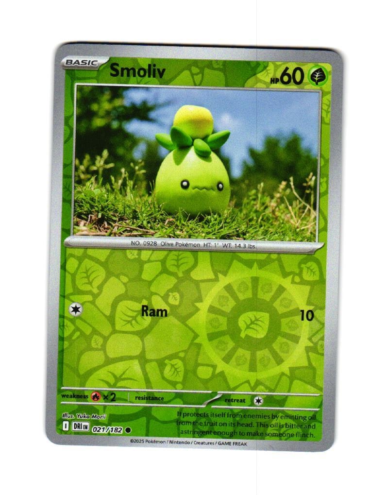 Smoliv Reverse Holo Common 021/182 Destined Rivals Pokemon