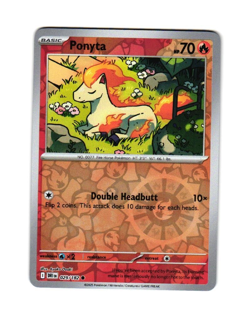 Ponyta Reverse Holo Common 029/182 Destined Rivals Pokemon