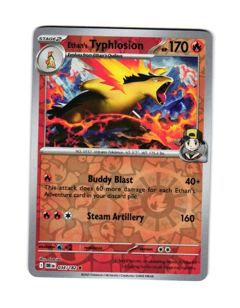 Ethans Typhlosion Reverse Holo Rare 034/182 Destined Rivals Pokemon