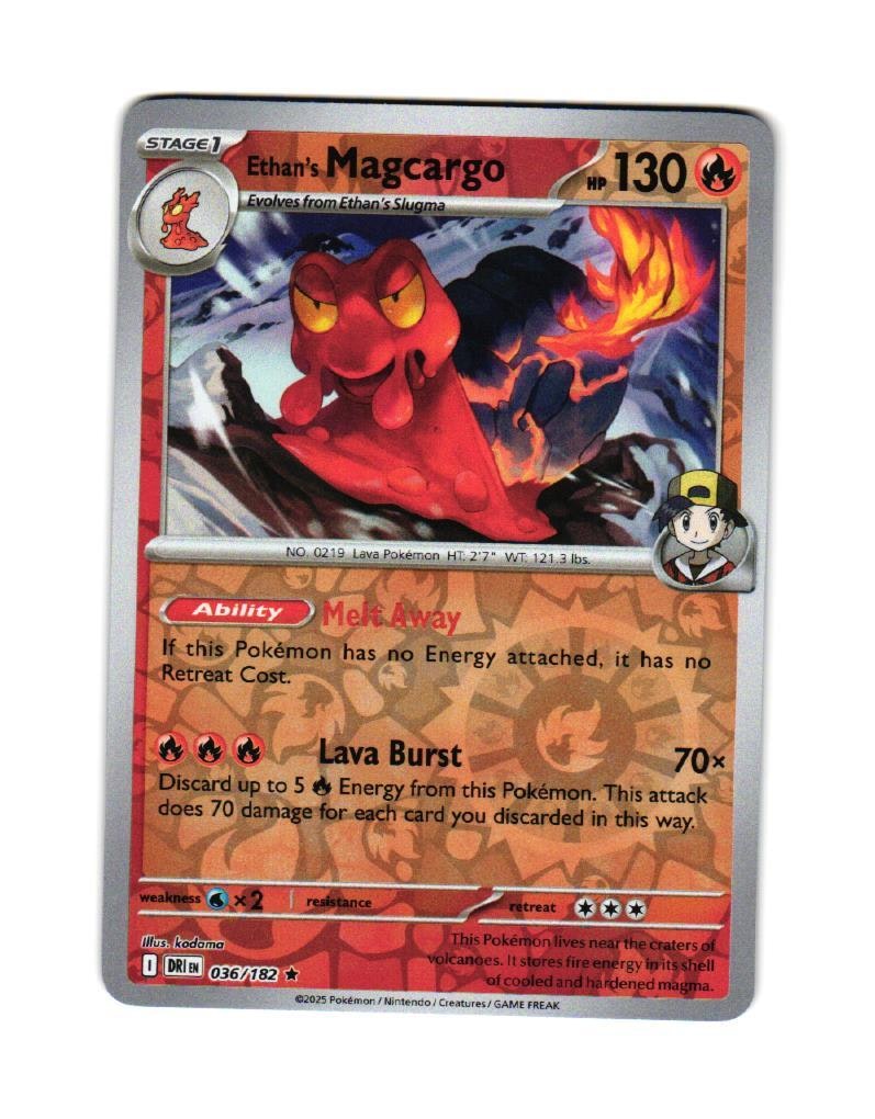 Ethans Magcargo Reverse Holo Rare 036/182 Destined Rivals Pokemon