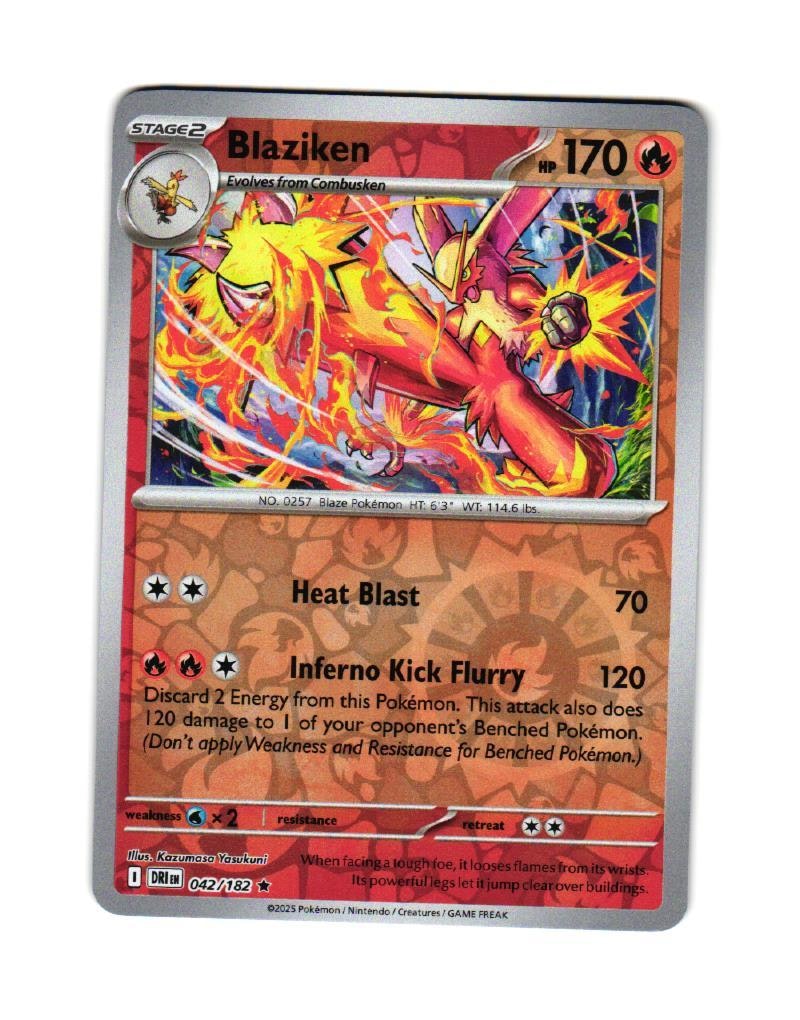 Blaziken Reverse Holo Rare 042/182 Destined Rivals Pokemon