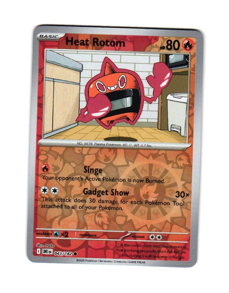 Heat Rotom Reverse Holo Common 043/182 Destined Rivals Pokemon