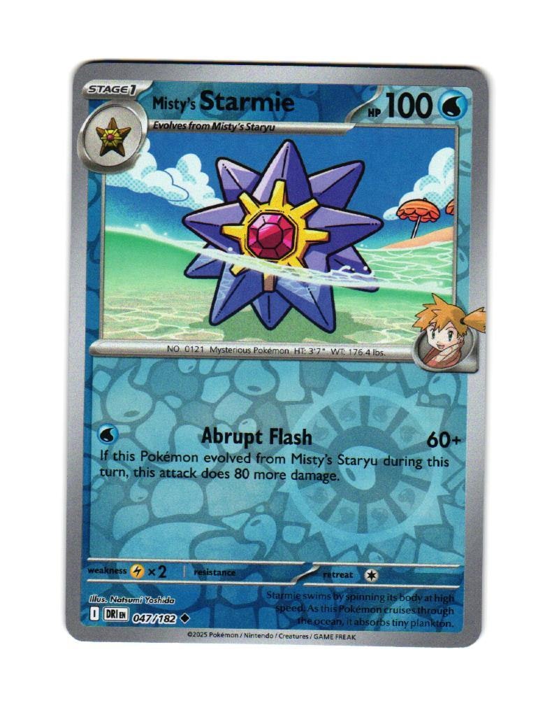 Mistys Starmie Reverse Holo Uncommon 047/182 Destined Rivals Pokemon