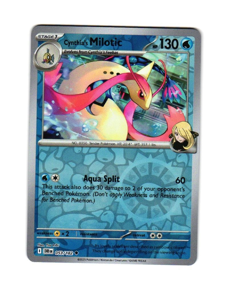 Cynthias Milotic Reverse Holo Uncommon 053/182 Destined Rivals Pokemon