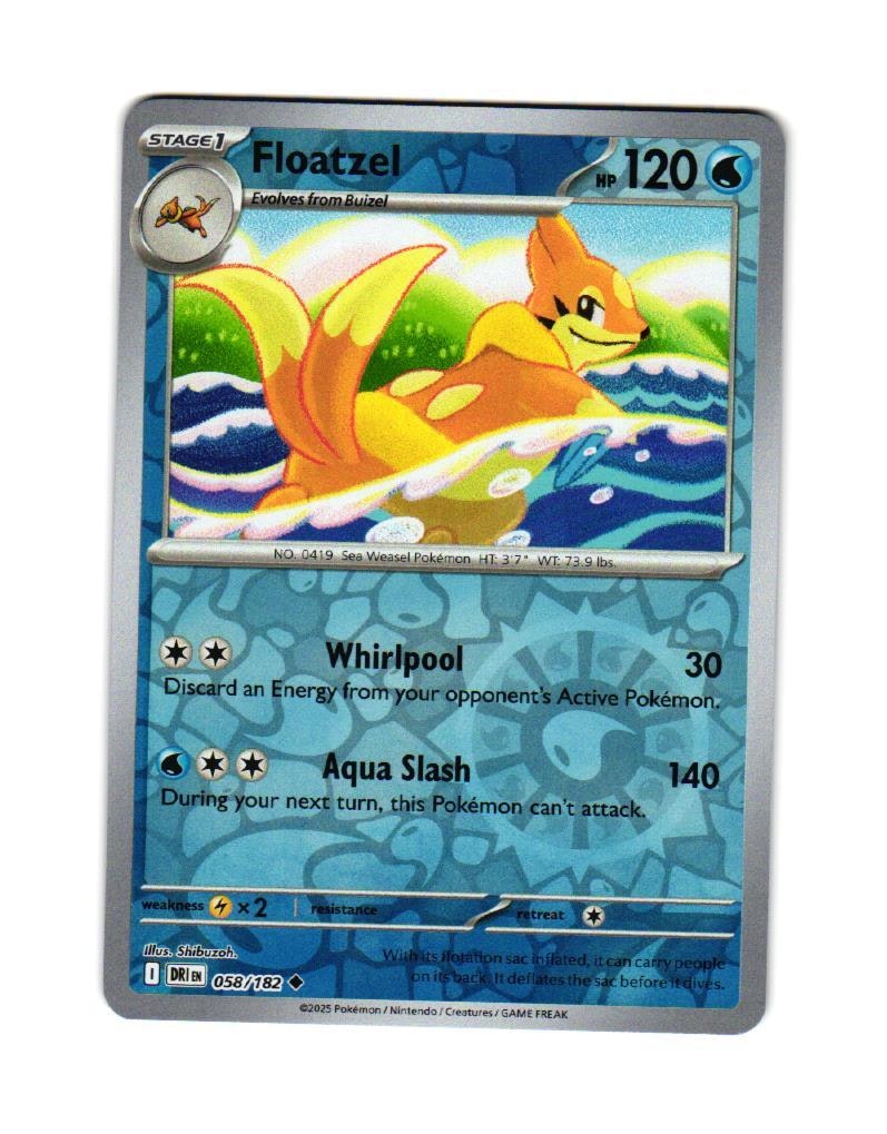 Floatzel Reverse Holo Uncommon 058/182 Destined Rivals Pokemon