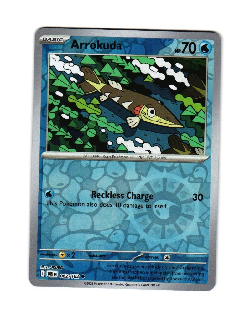 Arrokuda Reverse Holo Common 062/182 Destined Rivals Pokemon