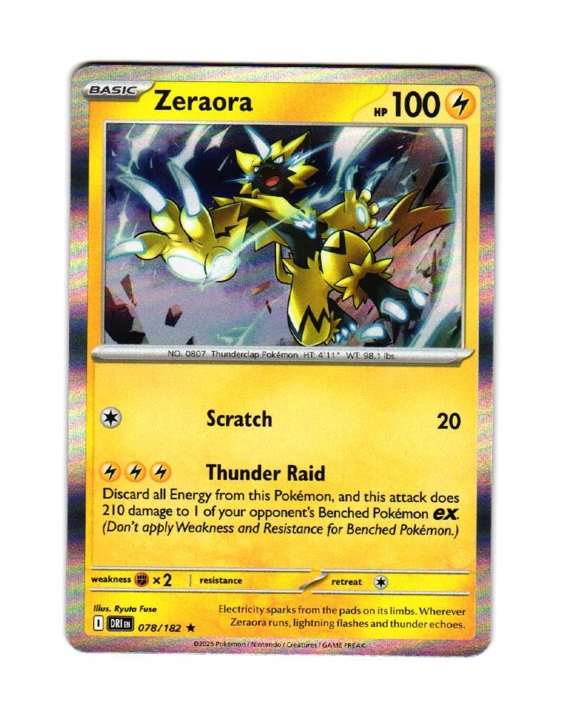 Zeraora Holo Rare 078/182 Destined Rivals Pokemon