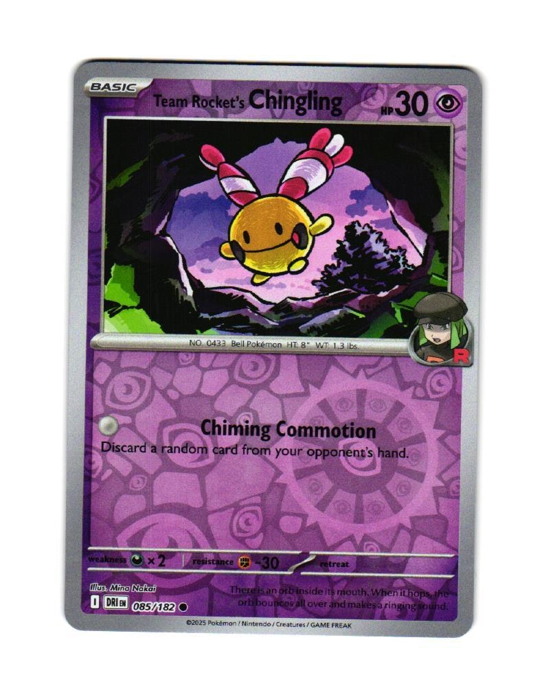 Team Rocket Chingling Reverse Holo Common 085/182 Destined Rivals Pokemon