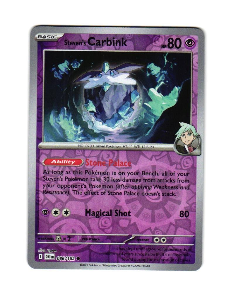 Stevens Carbink Reverse Holo Common 086/182 Destined Rivals Pokemon