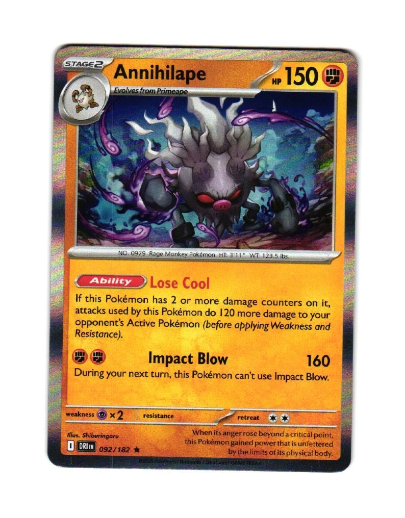 Annihilape Holo Rare 092/182 Destined Rivals Pokemon